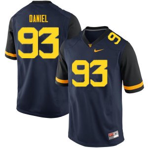 Men's West Virginia Mountaineers NCAA #93 Matt Daniel Navy Authentic Nike Stitched College Football Jersey AR15W06PW